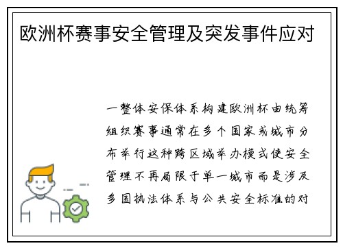 欧洲杯赛事安全管理及突发事件应对